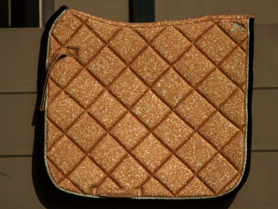 Dressurschabracke Glitzer Altgold